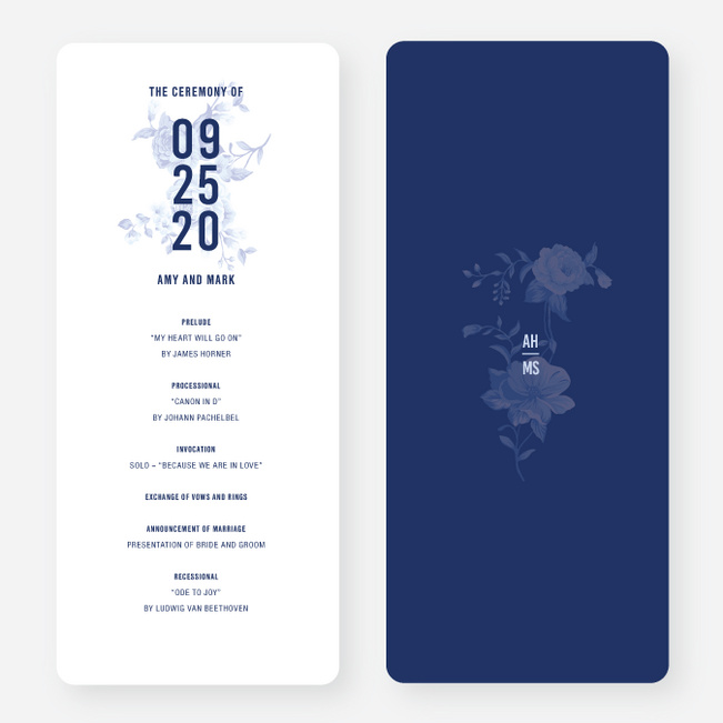Rosy Outlook Wedding Programs - Blue