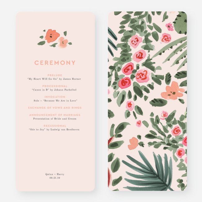 Southwest Vibes Wedding Programs - Pink