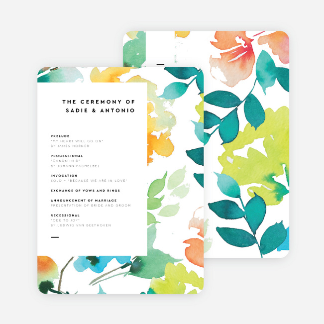 Springtime Watercolors Wedding Programs - Multi