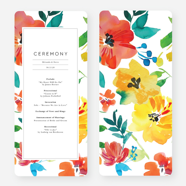 Tropical Celebration Wedding Programs - Multi