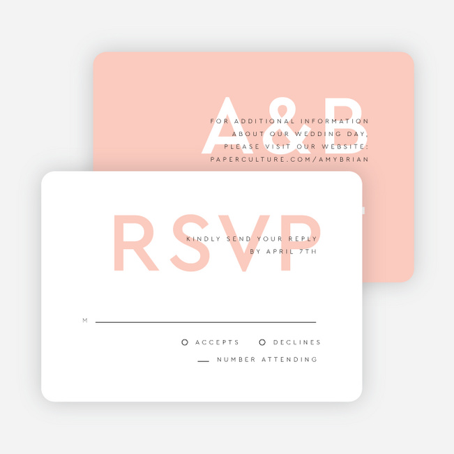 Clean Highlights Wedding Response Cards - Pink