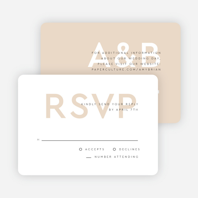 Clean Highlights Wedding Response Cards - Beige