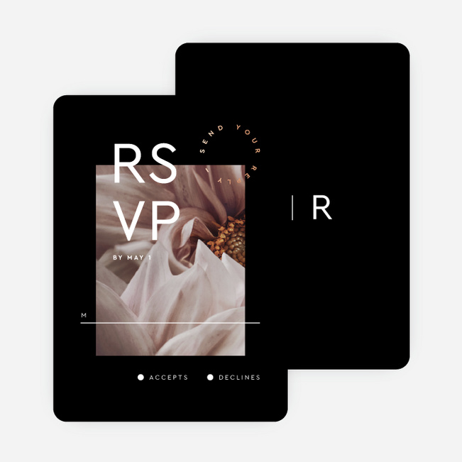 Foil Passionate Love Wedding Response Cards - Pink