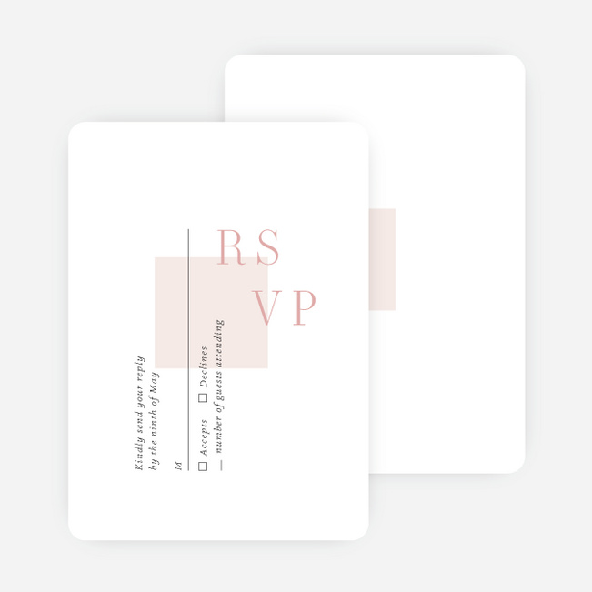 Square Direction Wedding Response Cards - Pink