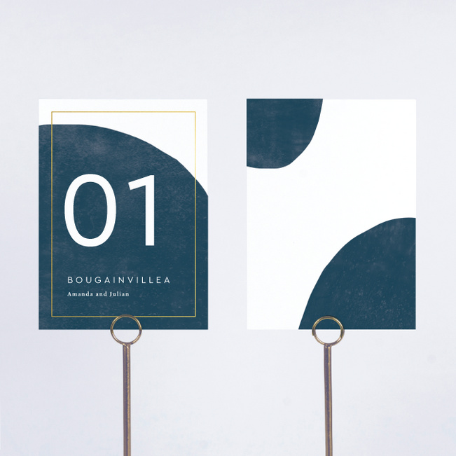 Artistic Spots Wedding Table Cards - Yellow