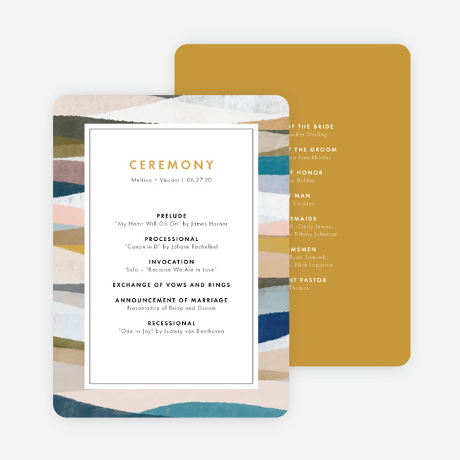 Painted Boundary Wedding Programs - Yellow