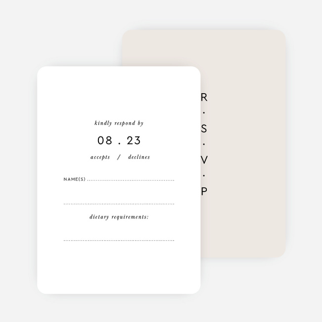 Headline Act Wedding Response Cards - Beige