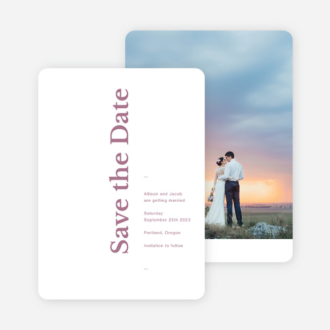 Novel Idea Save the Date Cards - Pink