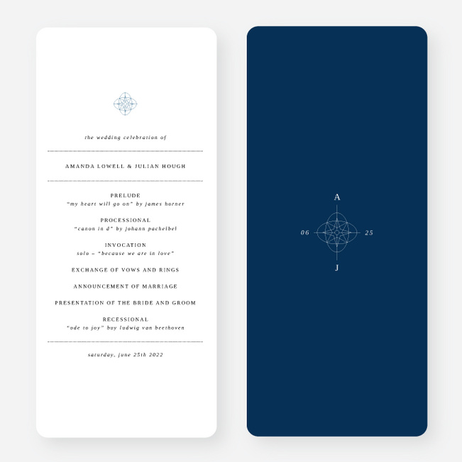 Guiding Love Wedding Programs - Blue