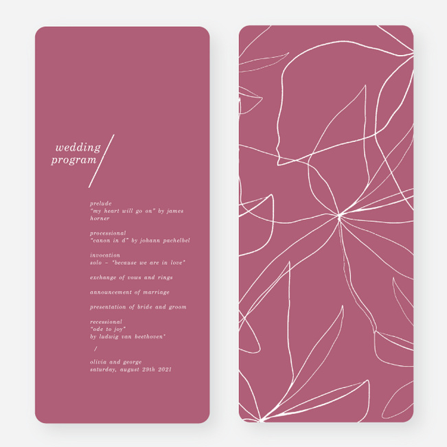 Delicate Details Wedding Programs - Pink