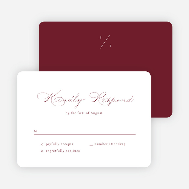 A Classy Affair Wedding Response Cards - Red