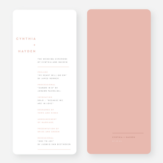 Perfectly Balanced Wedding Programs - Pink