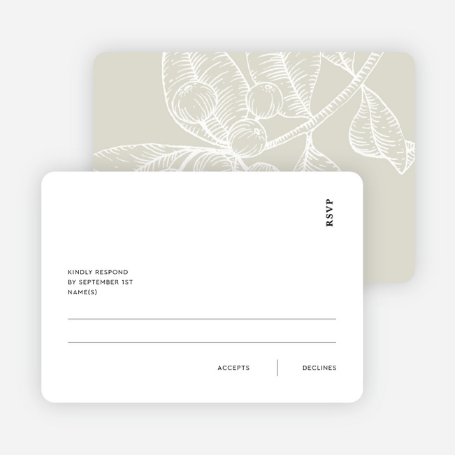 Fresh Beginnings Wedding Response Cards - Beige