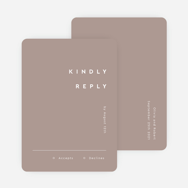 All Lined Up Wedding Response Cards - Beige