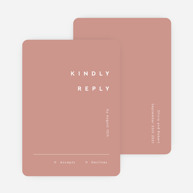 All Lined Up Wedding Response Cards - Pink