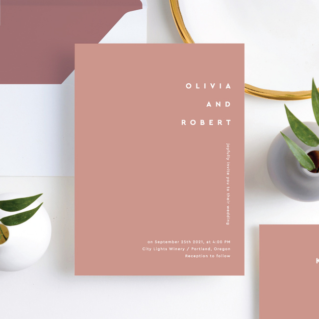 All Lined Up Wedding Invitation Suites - Pink