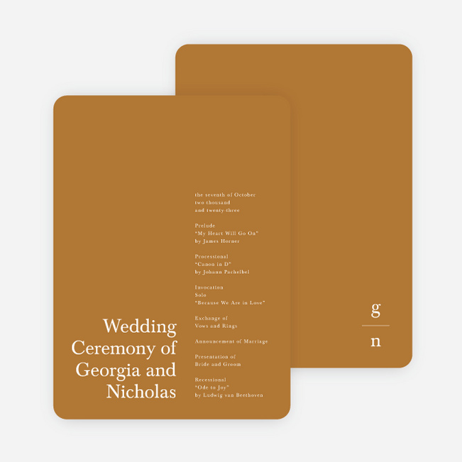 All is Clear Wedding Programs - Yellow