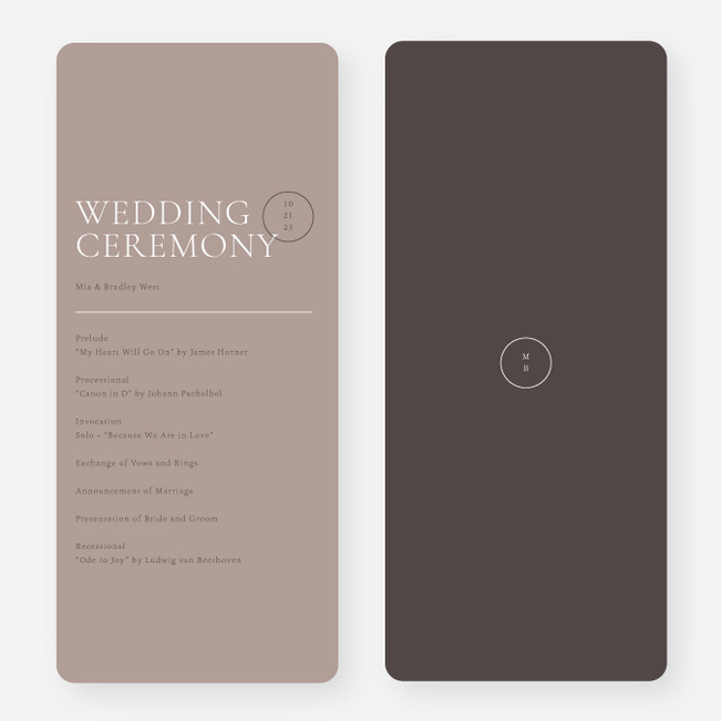 Artisanal Vibes Wedding Programs - Gray