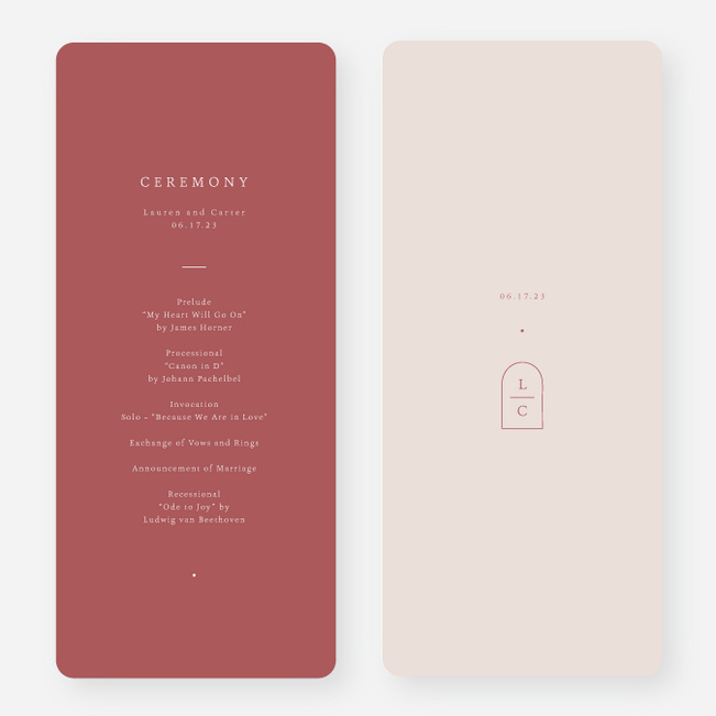 Devotion Wedding Programs - Pink