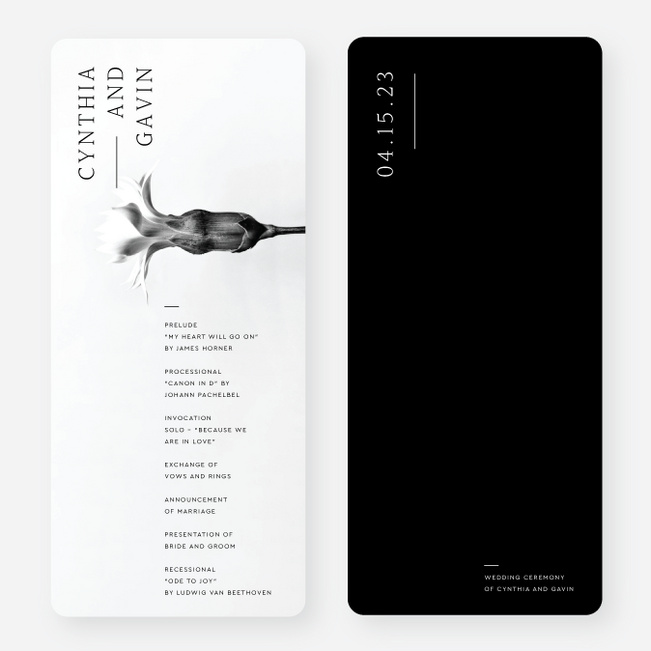 Dramatic Splendor Wedding Programs - Black