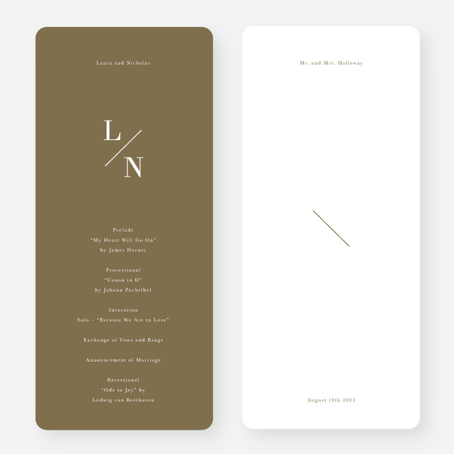 Perfect Fit Wedding Programs - Green