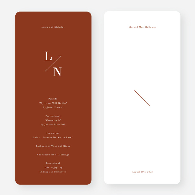 Perfect Fit Wedding Programs - Red