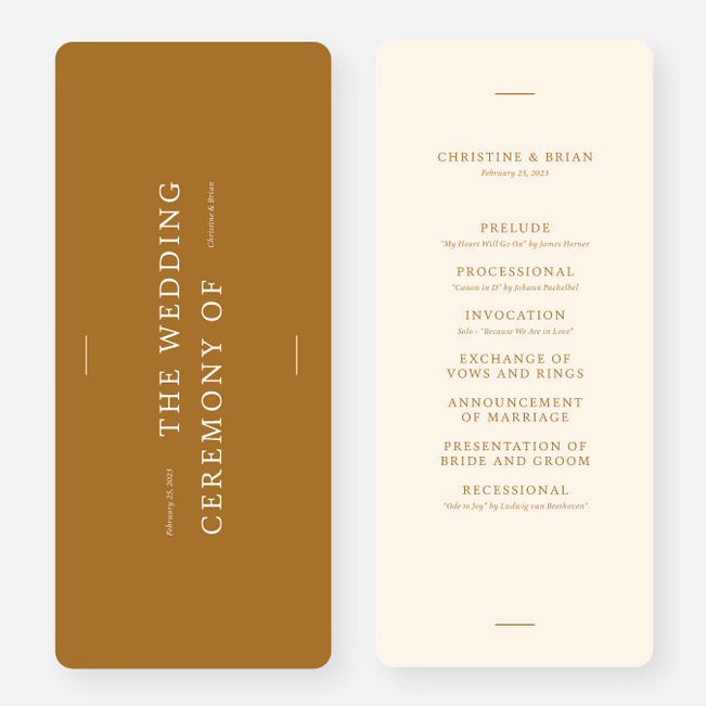 Road to Happiness Wedding Programs - Yellow
