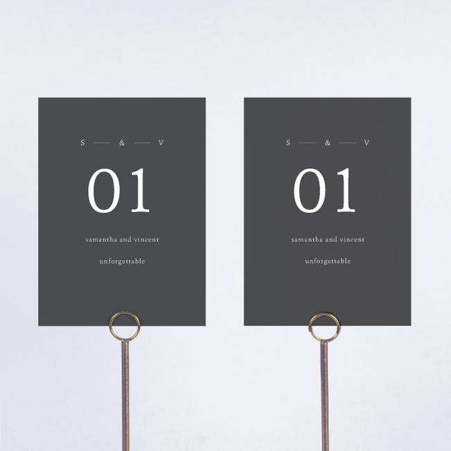 Contemporary Union Wedding Table Cards - Gray