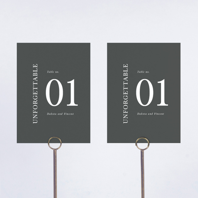 Emerging Union Wedding Table Cards - Gray
