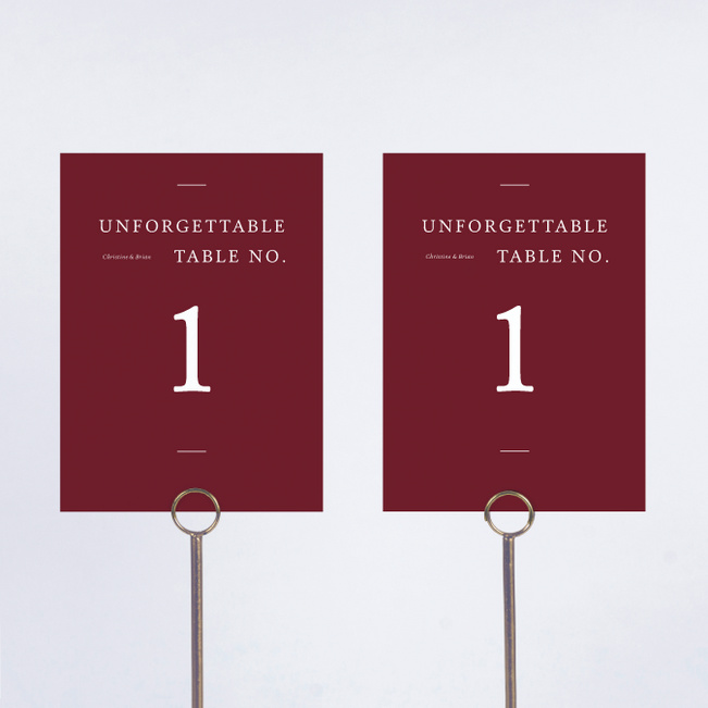 Road to Happiness Wedding Table Cards - Red