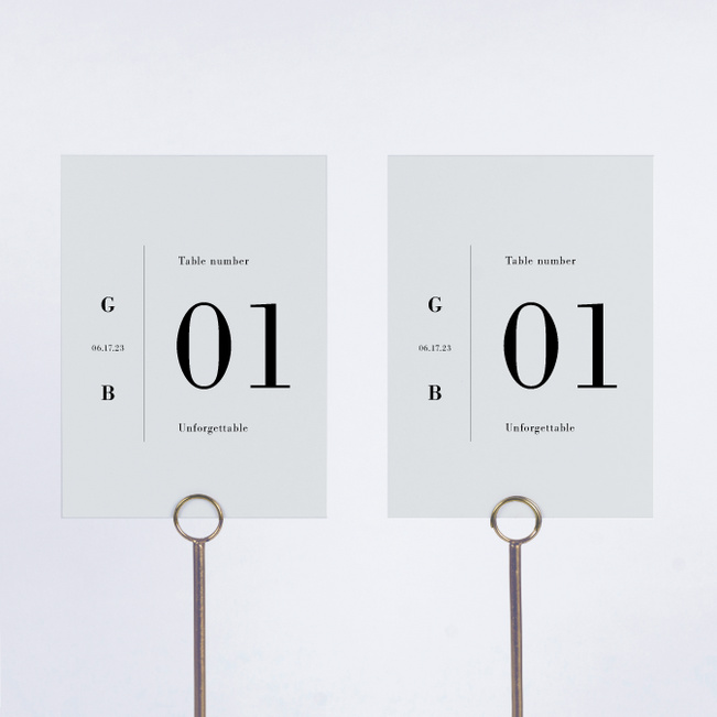 Truly Sublime Wedding Table Cards - Gray