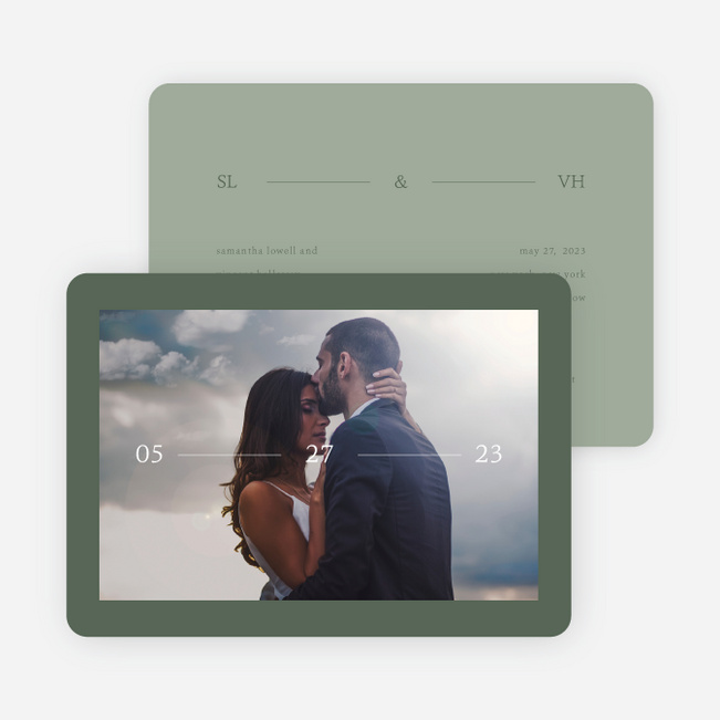 Contemporary Union Save the Date Cards - Green