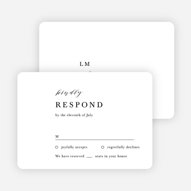 Dash of Sophistication Wedding Response Cards - White