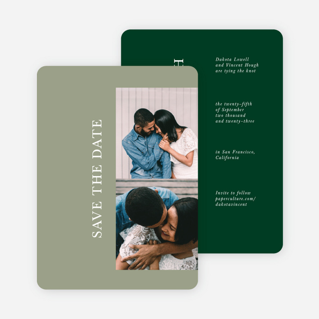 Emerging Union Save the Date Cards - Green