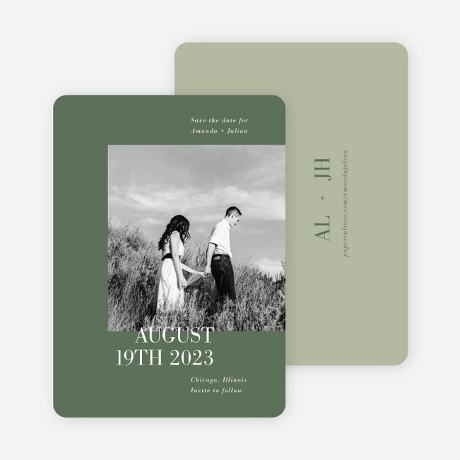 Two to Tango Save the Date Cards - Green