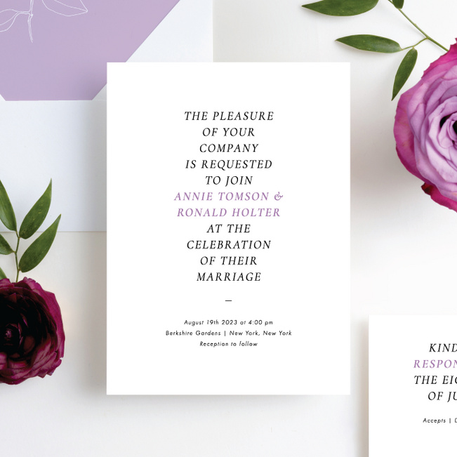 A Wonderful Feeling Wedding Invitation Suites - Purple