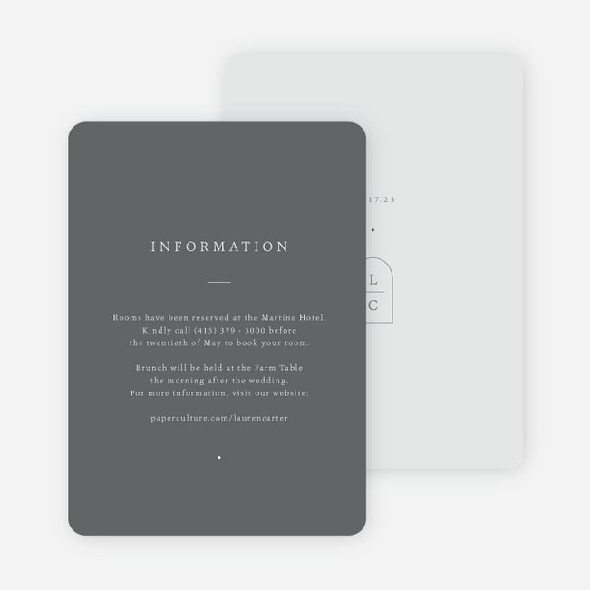 Devotion Wedding Information Cards - Gray