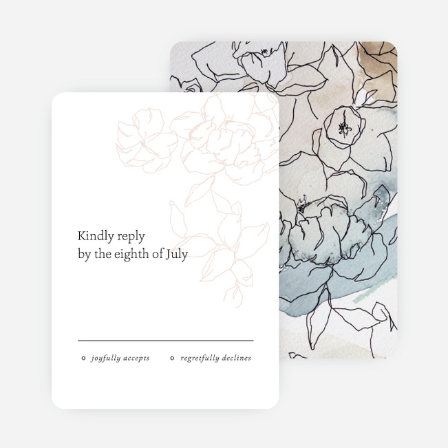 Gentle Flowers Wedding Response Cards - White
