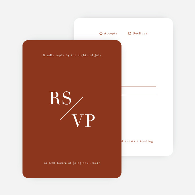 Perfect Fit Wedding Response Cards - Orange