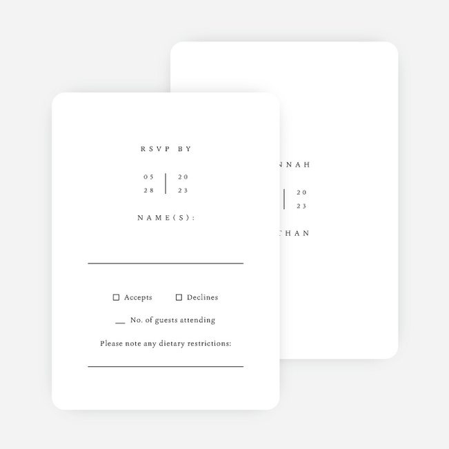 Tried and True Wedding Response Cards - White