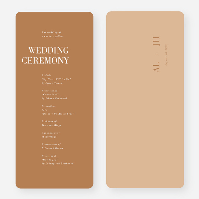 Two to Tango Wedding Programs - Yellow