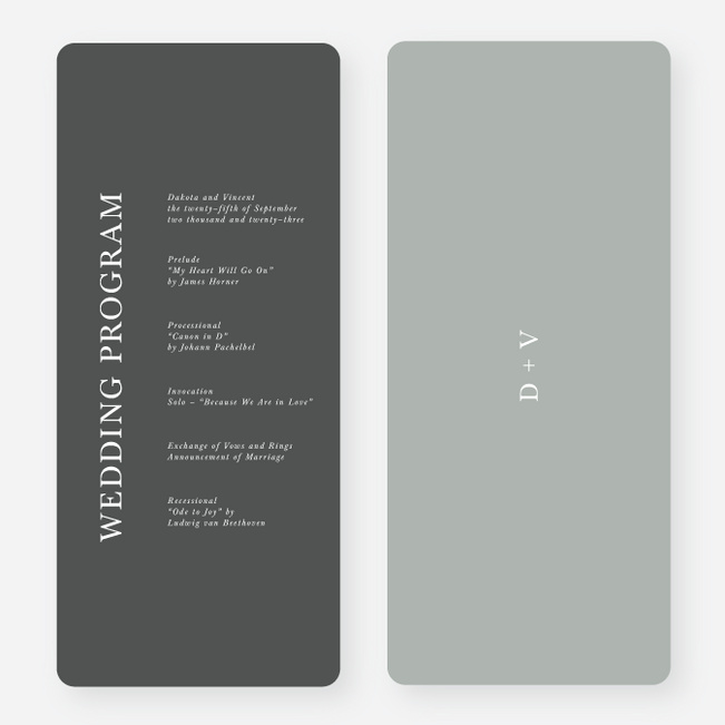Emerging Union Wedding Programs - Gray
