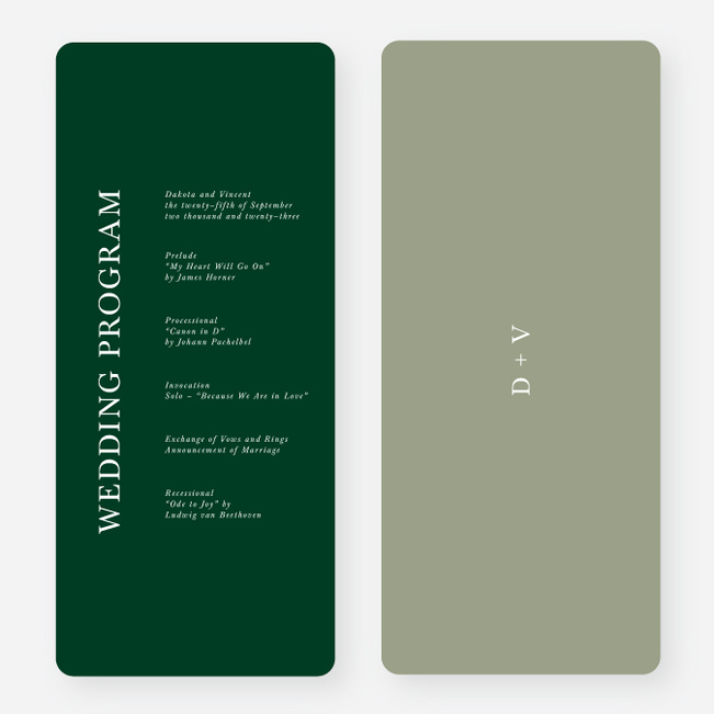 Emerging Union Wedding Programs - Green