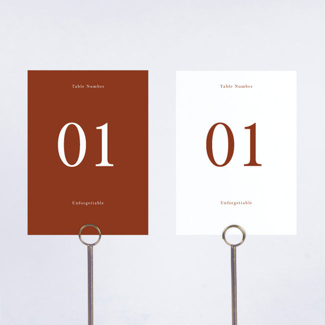 Perfect Fit Wedding Table Cards - Red