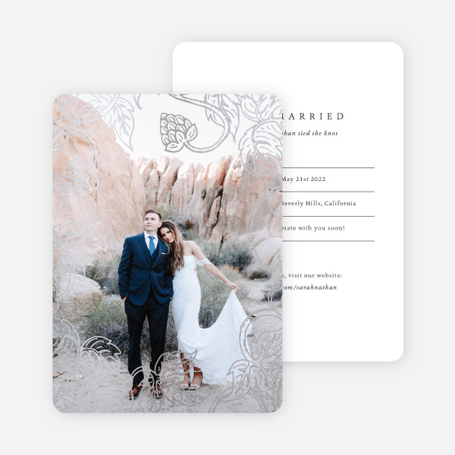 Foil Rustic Charm Wedding Announcements - Gray