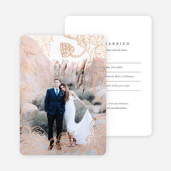 Foil Rustic Charm Wedding Announcements - Pink