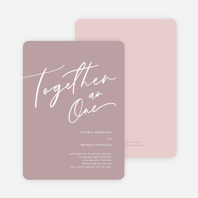 Relaxed Script Wedding Announcements - Pink