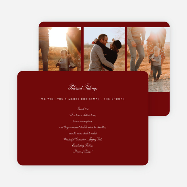 Classic Blessed Tidings Christmas Cards - Red