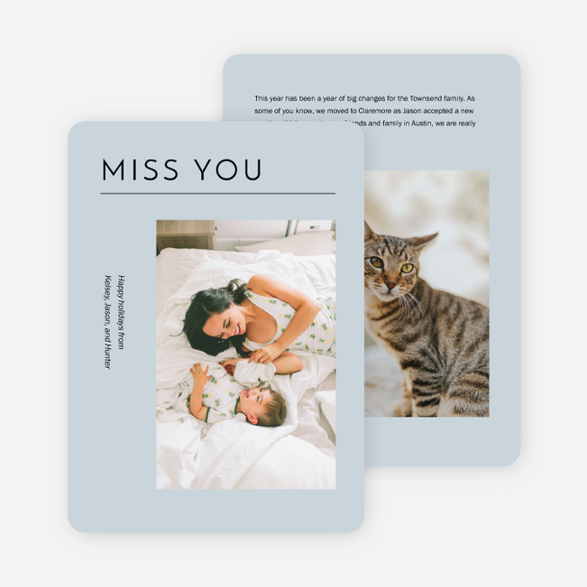 Sweet Sentiment Multi Photo Holiday Cards - Blue