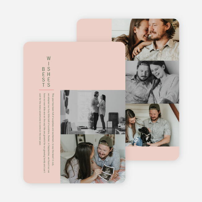 Uplifting Message Multi Photo Holiday Cards - Pink